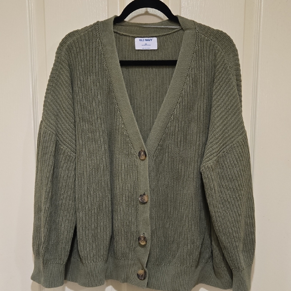 Old Navy 100% Cotton Sage Green Cardigan